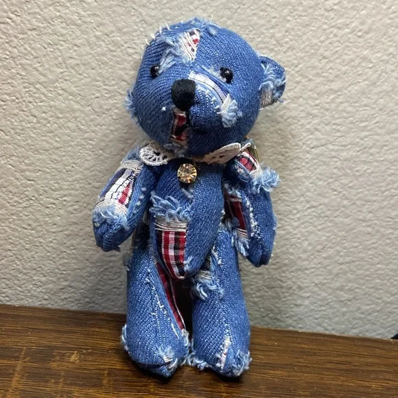 Denim bear key chain - Picture 3 of 11